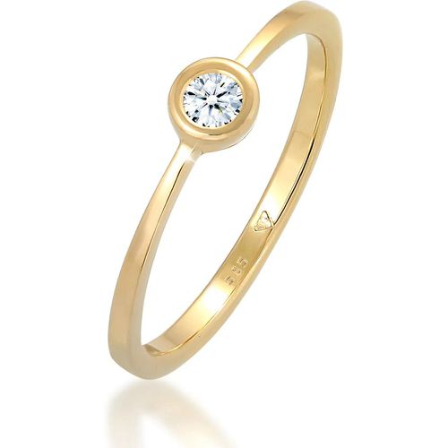 Ringe - Ring Verlobung Solitär Diamant 0.06 ct. 585 Gelbgo - Gr. 56 MM - in Weiß - für Damen - Elli - Modalova