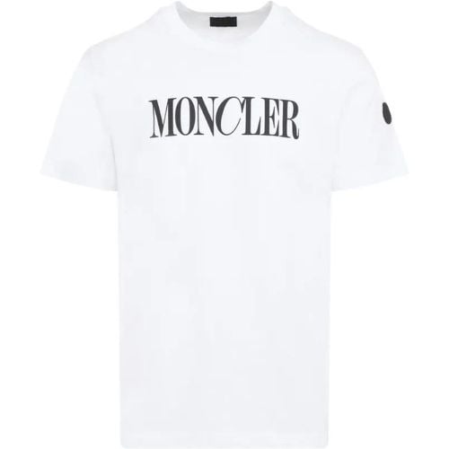 White Short-Sleeved T-Shirt - Größe XL - Moncler - Modalova