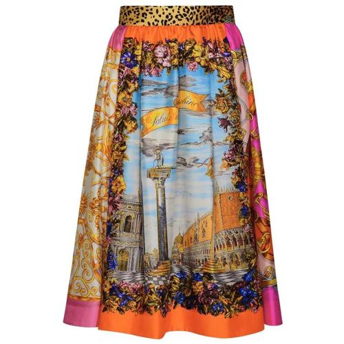 Multicolor Silk Skirt - Größe 40 - multi - Moschino - Modalova