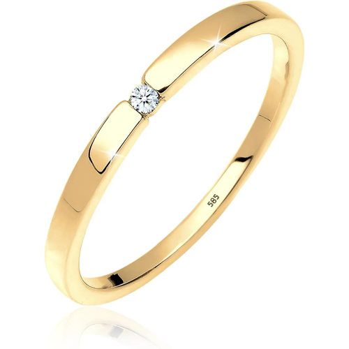 Ringe - Ring Verlobung Solitär Diamant 0.015 ct. 585 Gelbg - Gr. 52 MM - in Weiß - für Damen - Elli - Modalova