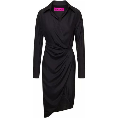 Black Gathered-Front Shirt Dress - Größe S - black - Gauge81 - Modalova
