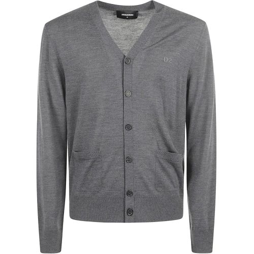 Grey V-Neck Cardigan - Größe M - Dsquared2 - Modalova