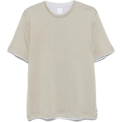 Contrasting-Border T-Shirt - Größe XXXL - beige - Eleventy - Modalova