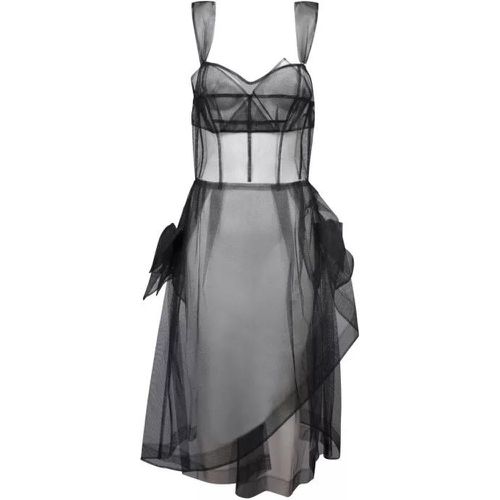Bow-Detail Tulle Midi Dress - Größe 40 - black - Maison Margiela - Modalova