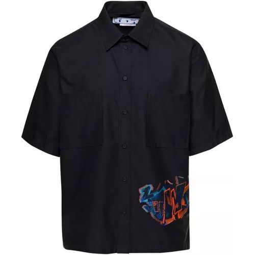 Black Short Sleeved Shirt With Multicolor Graffiti - Größe L - black - Off-White - Modalova