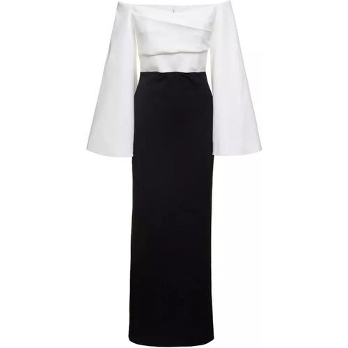 Eliana Off-Shoulder Maxi Dress In Black And White - Größe 6 - black - Solace London - Modalova
