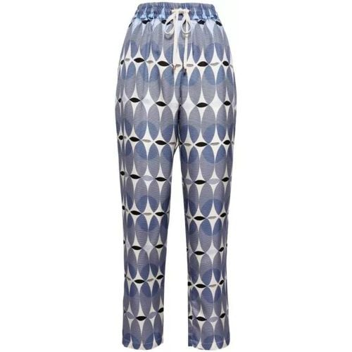 Graphic-Print Elasticated-Waist Silk Trousers - Größe 44 - Lorena Antoniazzi - Modalova