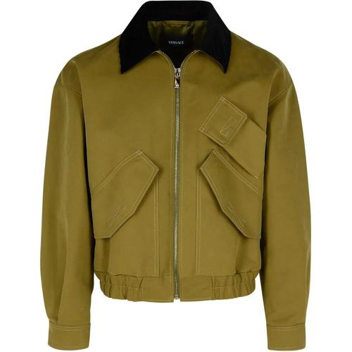 Bomber Jacket In Green Cotton - Größe 46 - grün - Versace - Modalova