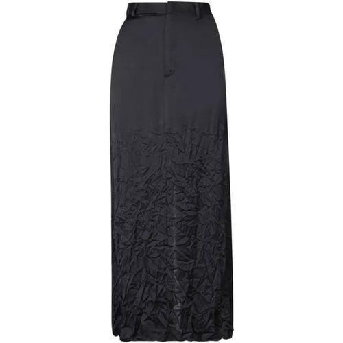 Crinkled Hem Midi Skirt - Größe 38 - black - MM6 Maison Margiela - Modalova