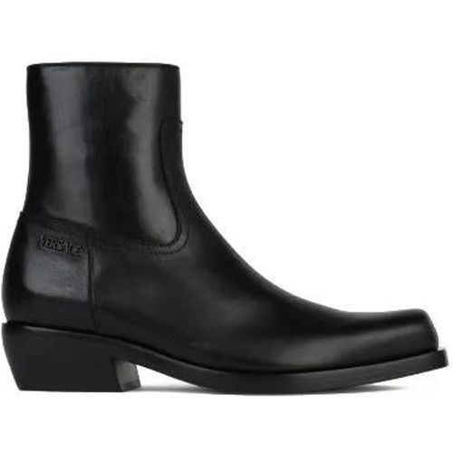 Boots & Stiefeletten - Black Leather Ankle Boots - Gr. 45 (EU) - in - für Damen - Versace - Modalova