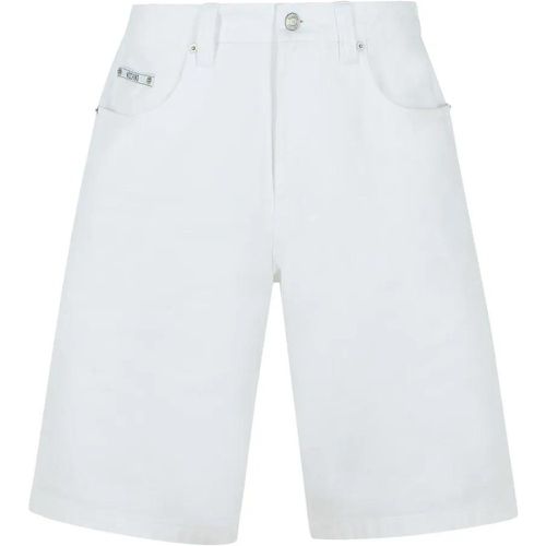 White Cotton Bermuda Shorts - Größe 48 - Moschino - Modalova