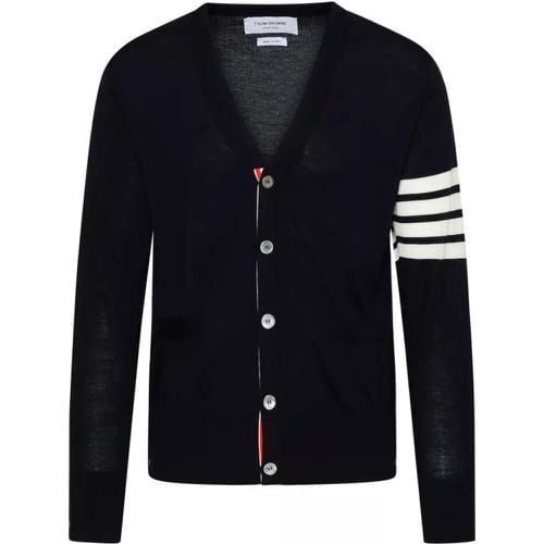 Cardigan In Navy Virgin Wool - Größe 1 - Thom Browne - Modalova