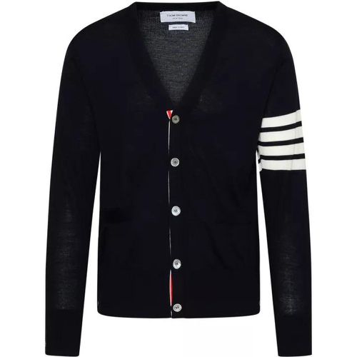 Cardigan In Navy Virgin Wool - Größe 2 - Thom Browne - Modalova