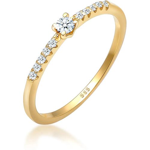 Ringe - Ring Geo Microsetting Diamant (0.11 ct.) 585 Gelbg - Gr. 58 MM - in - für Damen - Elli - Modalova