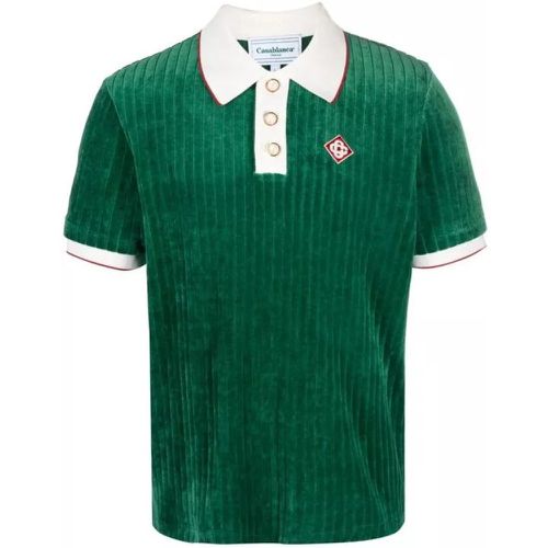Green Rib Velor Polo Shirt - Größe XL - green - Casablanca - Modalova