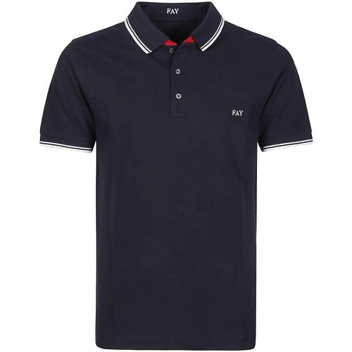 Piquet Double Collar Polo Shirt - Größe M - Fay - Modalova