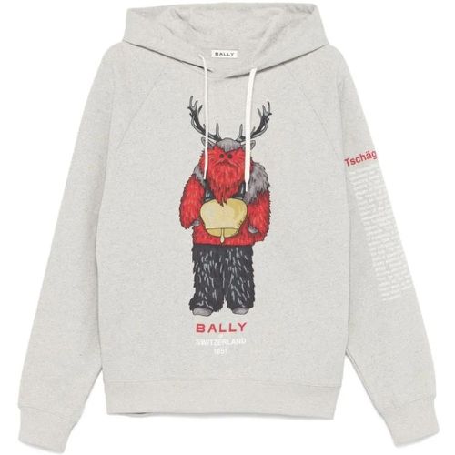 Light Grey Printed Hoodie - Größe S - Bally - Modalova