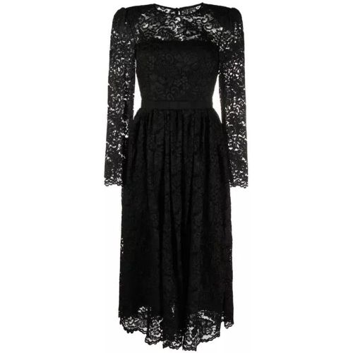 Black Cord Lace Midi Dress - Größe 16 - black - self-portrait - Modalova