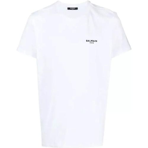 Logo-Print White Cotton T-Shirt From - Größe L - white - Balmain - Modalova