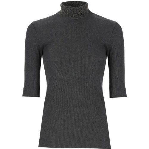 Sweater With Jewel - Größe XS - schwarz - BRUNELLO CUCINELLI - Modalova