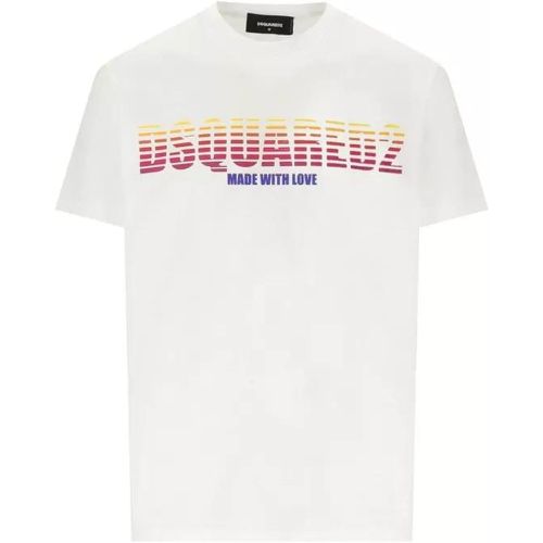 Cool Fit Made With Love White T-Shirt - Größe L - white - Dsquared2 - Modalova