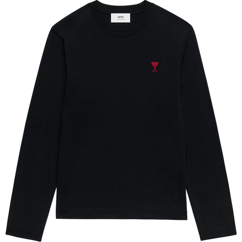 Longsleeve mit rotem Ami De Coeur Logo - Größe XXL - black - AMI Paris - Modalova