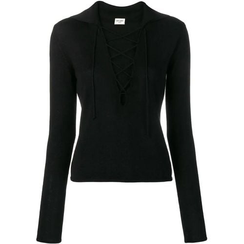 Black Cashmere And Silk Blend Blouse - Größe L - Saint Laurent - Modalova