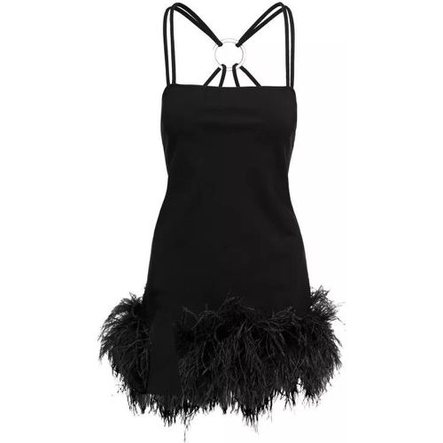 Fujiko' Mini Black Dress With Ostrich Boa Feathers - Größe 42 - black - The Attico - Modalova
