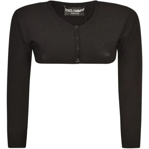 Cropped Button-Fastening Cardigan - Größe 40 - schwarz - Dolce&Gabbana - Modalova