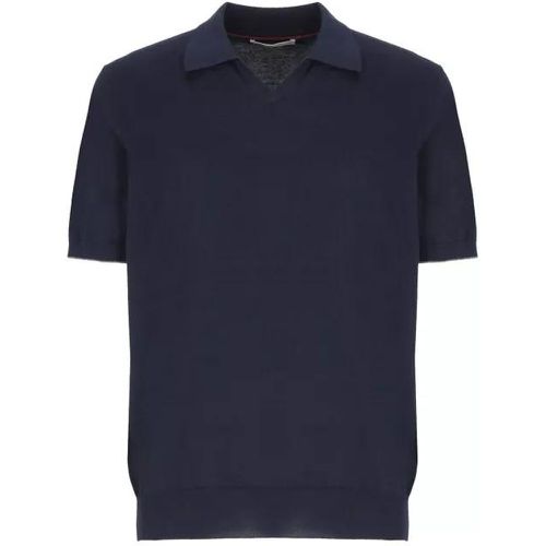 Cotton Polo Shirt With Logo - Größe 48 - blue - BRUNELLO CUCINELLI - Modalova