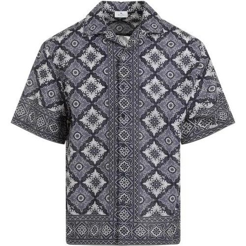 Bowling Blue Print Cotton Shirt - Größe S - blau - ETRO - Modalova