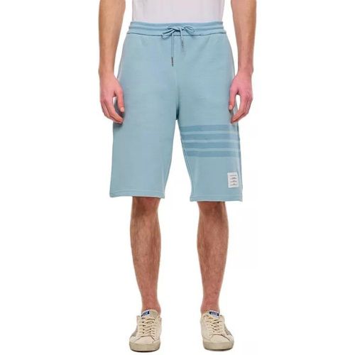 Classic 4 Bar Stripe Cotton Sweat Shorts - Größe 1 - blue - Thom Browne - Modalova