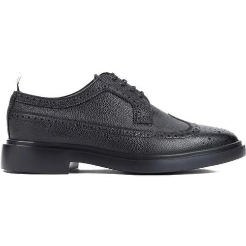 Loafers & Ballerinas - Longwing Black Calf Leather Brogues - Gr. 10 - in - für Damen - Thom Browne - Modalova