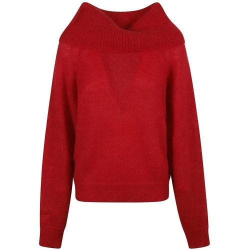 Cozy Red Knit Sweater With Off-Shoulder Design - Größe M - P.A.R.O.S.H. - Modalova