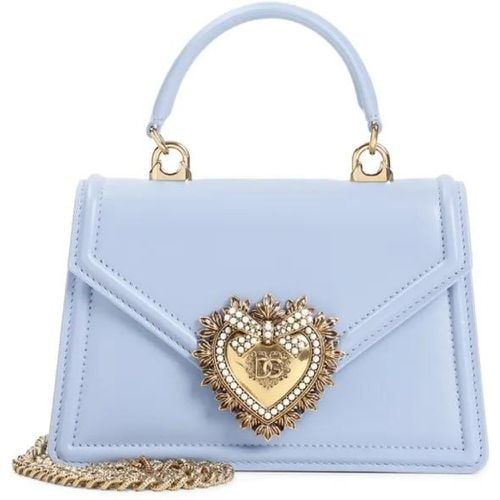 Shopper - Light Blue Leather Devotion Bag - Gr. unisize - in - für Damen - Dolce&Gabbana - Modalova