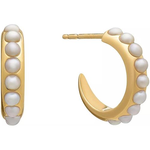 Ohrringe - 22K Plated Tapered Studded Pearl Hoop Earrings - Gr. unisize - in - für Damen - Rachel Jackson London - Modalova