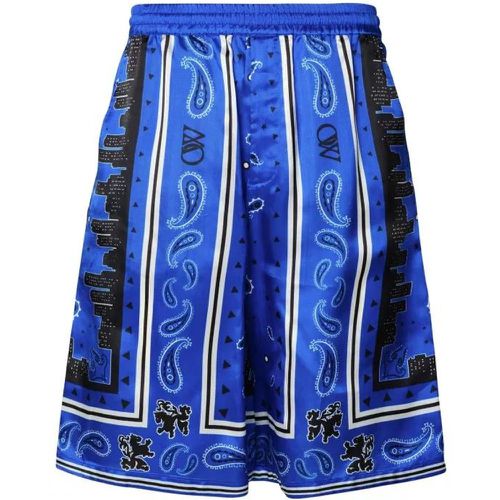 Blue Viscose Bermuda Shorts - Größe 46 - blue - Off-White - Modalova