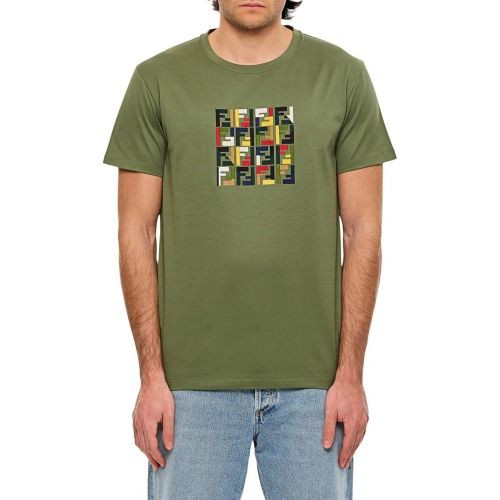 Triple Ff Embroidery Cotton T-Shirt - Größe L - Fendi - Modalova