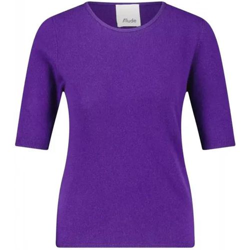 Kurzarmpullover aus Schurwoll-Kaschmir-Mix - Größe L - purple - allude - Modalova