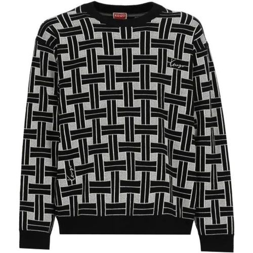 Black Cotton And Wool Sweater - Größe S - Kenzo - Modalova