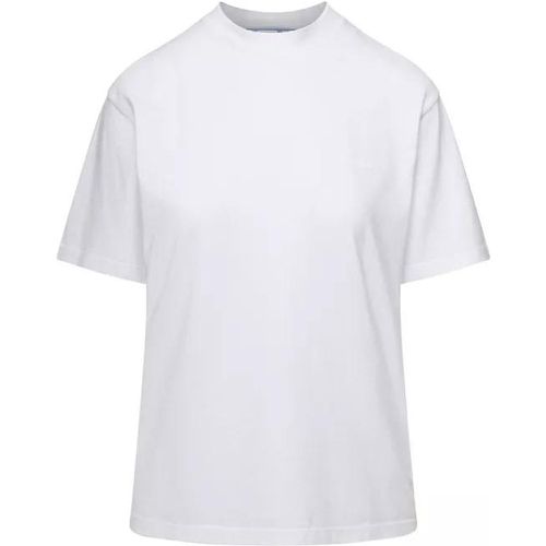 White Crewneck T-Shirt With Tonal Logo And Diag Pr - Größe S - white - Off-White - Modalova