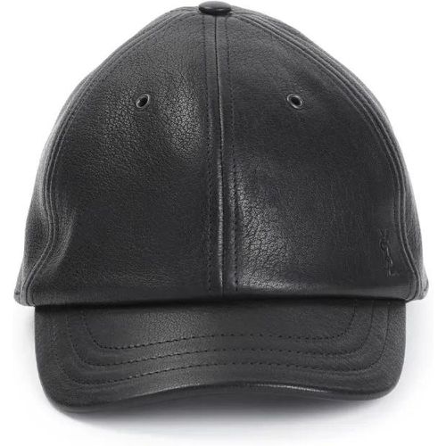 Caps & Mützen - Black Leather Cap - Gr. 57 - in - für Damen - Saint Laurent - Modalova