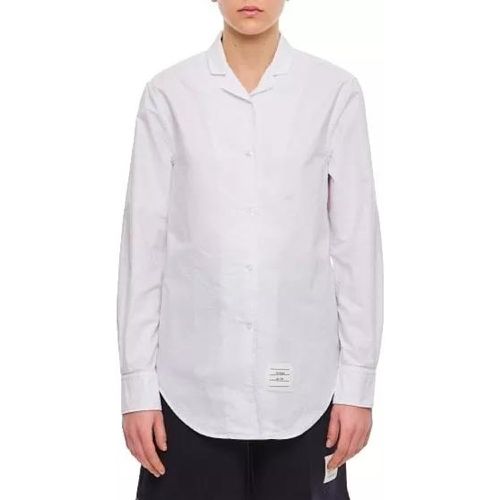 Lapel Collar Cotton Shirt - Größe 38 - white - Thom Browne - Modalova