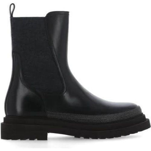 Boots & Stiefeletten - Black Leather Chelsea Boots - Gr. 37 (EU) - in - für Damen - BRUNELLO CUCINELLI - Modalova