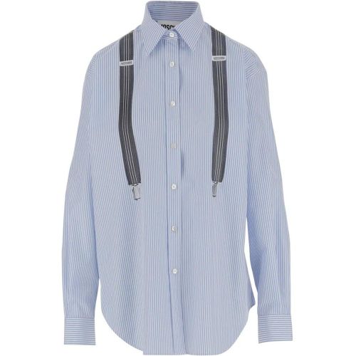 Cotton Poplin Shirt With Suspender Print - Größe 38 - Moschino - Modalova