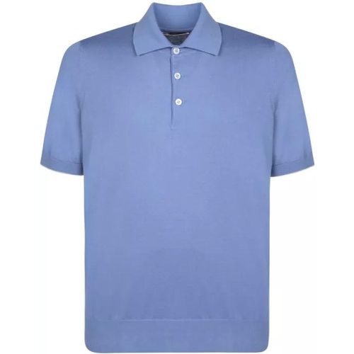 Cotton Polo Shirt - Größe 48 - blue - BRUNELLO CUCINELLI - Modalova