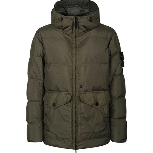 Real Down Jacket Green - Größe L - Stone Island - Modalova