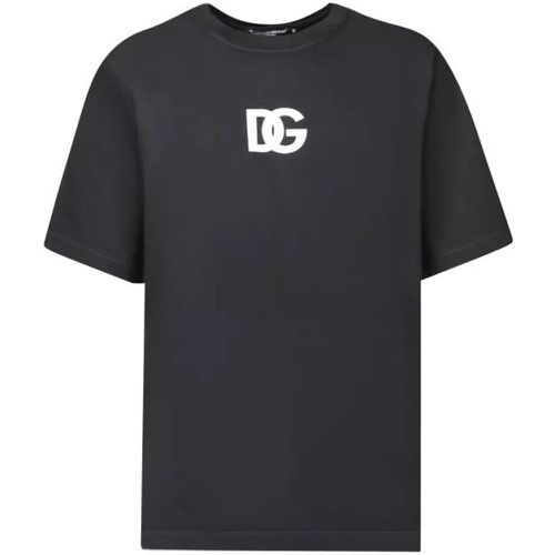 Black Logo Print T-Shirt - Größe 48 - Dolce&Gabbana - Modalova