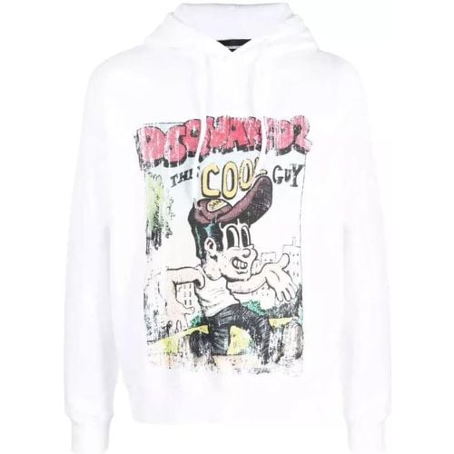 Graffiti-Print Cotton Hoodie - Größe XL - Dsquared2 - Modalova