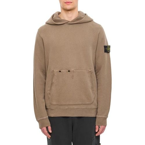 Organic Cotton Diagonal Fleece 'Old' Effect - Größe L - Stone Island - Modalova